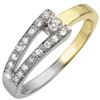 Image 1 : 0.30 ctw Certified VS/SI Diamond Ring 10K 2-Tone 10k 2-Tone Gold - REF-19H4R