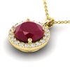 Image 1 : 2 ctw Ruby & Halo VS/SI Diamond Micro Pave Necklace 18k Yellow Gold - REF-34M4G