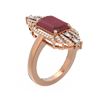 Image 1 : 6.52 ctw Ruby & Diamond Ring 18K Rose Gold - REF-178R2K