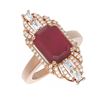 Image 3 : 6.52 ctw Ruby & Diamond Ring 18K Rose Gold - REF-178R2K