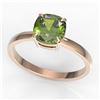 Image 2 : 2 ctw Cushion Cut Green Tourmaline Solitaire Engagment Ring 14k Rose Gold - REF-22X8A