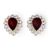 Image 1 : 2.20 ctw Garnet Earrings 10k Yellow Gold - REF-11Y5X