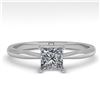 Image 1 : 0.52 ctw Princess Cut VS/SI Diamond Engagment Ring 18k White Gold - REF-71N2F