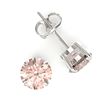 Image 2 : 4 ctw Morganite Designer Stud Earrings 18k White Gold - REF-45N2F