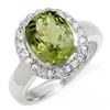 Image 1 : 3.40 ctw Green Tourmaline & Diamond Ring 10k White Gold - REF-86N2F