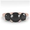 Image 1 : 2 ctw Black Diamond Past Present Future Designer Ring 14k Rose Gold - REF-48N2F