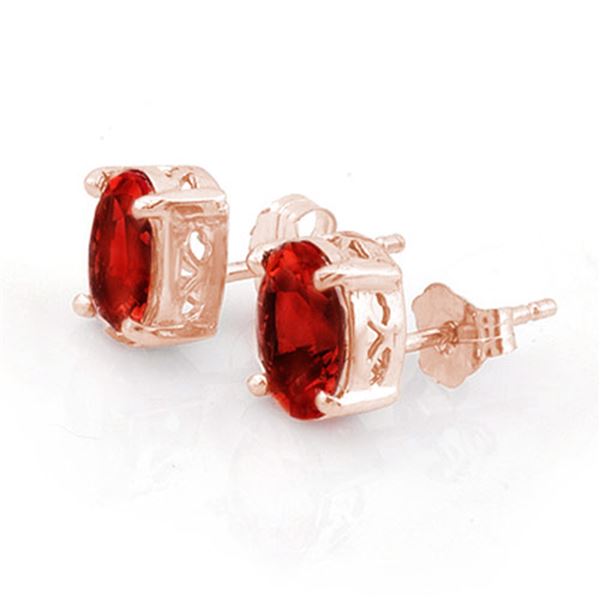 2.0 ctw Garnet Earrings 14k Rose Gold - REF-9A2N