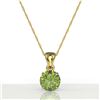 Image 2 : 2 ctw Green Tourmaline Designer Solitaire Necklace 18k Yellow Gold - REF-34F3M