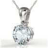 Image 1 : 2 ctw Aquamarine Designer Necklace 18k White Gold - REF-34H3R