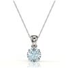 Image 2 : 2 ctw Aquamarine Designer Necklace 18k White Gold - REF-34H3R