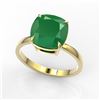 Image 2 : 6 ctw Cushion Emerald Designer Engagment RNG 18k Yellow Gold - REF-55M2G