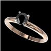 Image 1 : 0.50 ctw Fancy Black Diamond Solitaire Engagment Ring 10k Rose Gold - REF-19R2K