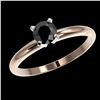 Image 2 : 0.50 ctw Fancy Black Diamond Solitaire Engagment Ring 10k Rose Gold - REF-19R2K