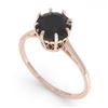 Image 2 : 1.50 ctw Black Certified Diamond Engagment Ring 18k Rose Gold - REF-66H2R