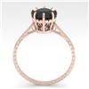 Image 3 : 1.50 ctw Black Certified Diamond Engagment Ring 18k Rose Gold - REF-66H2R