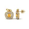 Image 2 : 0.61 ctw Citrine & VS/SI Diamond Micro Pave Earrings 18k Yellow Gold - REF-32Y6X
