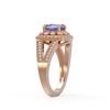 Image 3 : 2.74 ctw Certified Tanzanite & Diamond Victorian Ring 14K Rose Gold - REF-101H8R