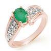 Image 1 : 1.43 ctw Emerald & Diamond Ring 14k Rose Gold - REF-50M8G