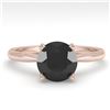 Image 1 : 1.50 ctw Black Diamond Engagment Designer Ring 14k Rose Gold - REF-35A6N