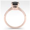 Image 3 : 1.50 ctw Black Diamond Engagment Designer Ring 14k Rose Gold - REF-35A6N