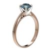 Image 3 : 1 ctw Certified Intense Blue Diamond Engagment Ring 10k Rose Gold - REF-97G2W