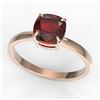 Image 2 : 1.50 ctw Cushion Cut Garnet Designer Engagment Ring 14k Rose Gold - REF-15Y5X