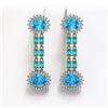 Image 1 : 12.82 ctw Swiss Topaz & Diamond Earrings 14K Yellow Gold - REF-176F9M