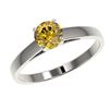 Image 2 : 0.77 ctw Certified Intense Yellow Diamond Engagment Ring 10k White Gold - REF-82N2F