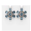 Image 1 : 31.19 ctw Blue Topaz & Diamond Earrings 18K Rose Gold - REF-210M2G