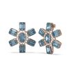 Image 2 : 31.19 ctw Blue Topaz & Diamond Earrings 18K Rose Gold - REF-210M2G