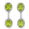 Image 1 : 8.10 ctw Peridot & Diamond Earrings 10k White Gold - REF-52K8Y