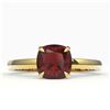 Image 1 : 1.50 ctw Cushion Cut Garnet Designer Engagment Ring 18k Yellow Gold - REF-25X2A