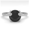 Image 1 : 2.0 ctw Black Diamond Engagment Designer Ring 14k White Gold - REF-51X5A