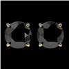 Image 1 : 2.09 ctw Fancy Black Diamond Solitaire Stud Earrings 10k Yellow Gold - REF-35M6G