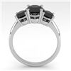 Image 3 : 2 ctw Black Diamond Past Present Future Designer Ring 14k White Gold - REF-48M2G