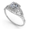 Image 2 : 0.50 ctw Certified VS/SI Cushion Diamond Engagment Ring 18k White Gold - REF-113W8H