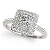 Image 2 : 1.01 ctw Certified VS/SI Princess Diamond 2pc Set Halo 14k White Gold - REF-111W8H