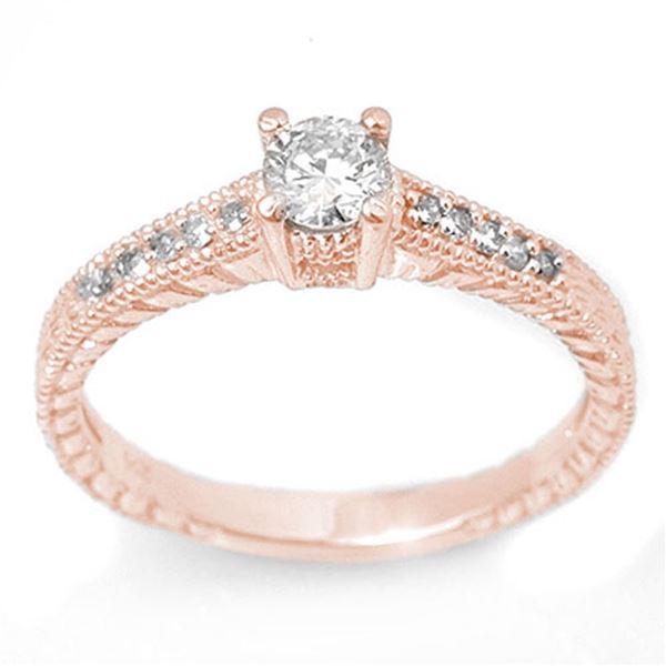 0.70 ctw Certified VS/SI Diamond Solitaire Ring 14k Rose Gold - REF-81G5W