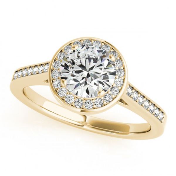 0.75 ctw Certified VS/SI Diamond Halo Ring 18k Yellow Gold - REF-99W5H