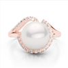 Image 1 : 0.27 ctw VS/SI Diamond & Pearl Designer Ring 14k Rose Gold - REF-39M3G