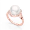 Image 2 : 0.27 ctw VS/SI Diamond & Pearl Designer Ring 14k Rose Gold - REF-39M3G