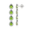 Image 2 : 7.46 ctw Peridot & Diamond Micro Pave Halo Earrings 10k White Gold - REF-153W5H