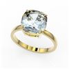 Image 2 : 6 ctw Sky Blue Topaz Designer Engagment RNG 18k Yellow Gold - REF-32G8W