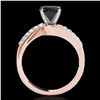 Image 2 : 1.4 ctw Certified VS Black Diamond Bypass Solitaire Ring 10k Rose Gold - REF-40K6Y