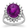 Image 1 : 4.0 ctw Amethyst & Diamond Ring 18k White Gold - REF-85X5A