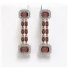 Image 1 : 10.62 ctw Garnet & Diamond Earrings 14K Rose Gold - REF-190A2N