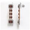 Image 2 : 10.62 ctw Garnet & Diamond Earrings 14K Rose Gold - REF-190A2N