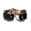 Image 3 : 2.09 ctw Fancy Black Diamond Solitaire Stud Earrings 10k Rose Gold - REF-35G6W