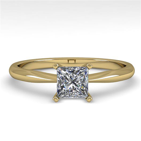 0.55 ctw Princess Cut VS/SI Diamond Engagment Ring 14k Yellow Gold - REF-68K8Y