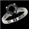 Image 2 : 2.50 ctw Fancy Black Diamond Solitaire Engagment Ring 10k White Gold - REF-45N4F